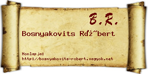 Bosnyakovits Róbert névjegykártya
